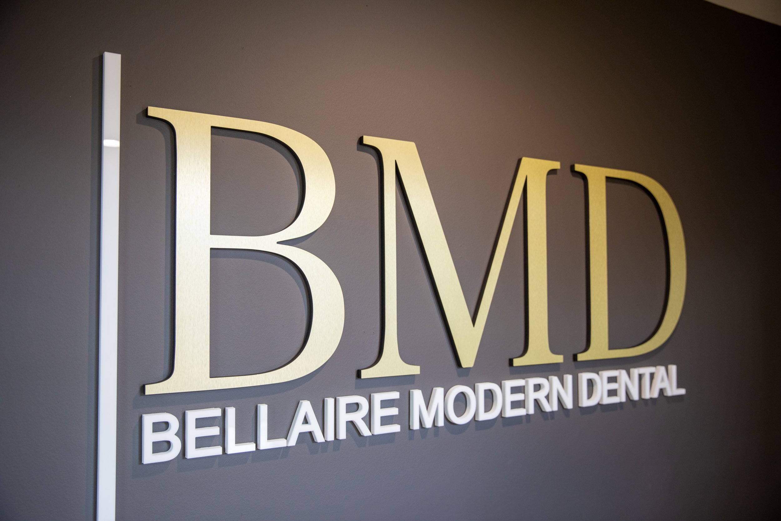 Bellaire Modern Dental wall signage